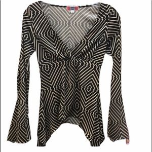 Designs vintage geometric blouse size S